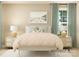 Relaxing bedroom with a cozy bed, stylish lamps, and soft, blue drapes, creating a peaceful retreat at 1552 Croydon St, Indian Land, SC 29707
