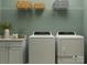 Well-equipped laundry room with modern washer and dryer, white cabinets, and ample storage space at 1552 Croydon St, Indian Land, SC 29707