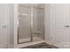 Walk-in glass shower with a built in seat at 184 Swann Rd # 1, Statesville, NC 28625