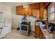 Functional kitchen boasts ample cabinetry and is equipped with modern appliances at 21 W D St, Newton, NC 28658