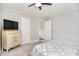 Relaxing bedroom boasts a ceiling fan, carpet and a neutral color palette at 2825 Old Pageland Marshville Rd, Wingate, NC 28174