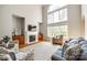 Bright living room with fireplace, large windows, hardwood floors, and comfortable seating area at 5103 Trinity Trace Ln, Monroe, NC 28110