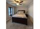 Cozy bedroom with plush carpeting, two windows, and a comfortable bed with decorative pillows at 529 Tribune Dr, Charlotte, NC 28214