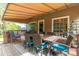 Inviting covered patio with dining area, ideal for entertaining and enjoying outdoor meals at 7514 Pewter Ln, Charlotte, NC 28270