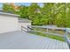 View of the private backyard from the back deck with railing at 1106 University Dr, Lancaster, SC 29720