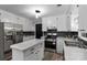 Kitchen with white cabinets and gray backsplash at 1106 University Dr, Lancaster, SC 29720