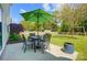 Inviting backyard with patio, outdoor dining set and lush green lawn, perfect for entertaining at 13715 Sunrise View Dr, Charlotte, NC 28278