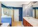 Bathroom with walk in shower and sink with vanity at 13715 Sunrise View Dr, Charlotte, NC 28278