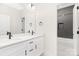 Bathroom with modern fixtures, vanity, toilet and shower at 1701 30Th Avenue Ne Ct, Hickory, NC 28601