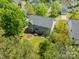 An aerial view showcasing the backyard, patio, and lush green landscaping of the home at 3901 Parkers Fry None, Fort Mill, SC 29715