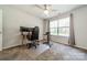 Bedroom features neutral carpet, a ceiling fan, and a work space with triple monitors for working at home at 3901 Parkers Fry None, Fort Mill, SC 29715