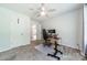 Bedroom features neutral carpet, a ceiling fan, and a work space with triple monitors for working at home at 3901 Parkers Fry None, Fort Mill, SC 29715