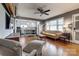 Hardwood floors connect this lovely living room with open access to the kitchen at 501 8Th Sw Ave, Conover, NC 28613