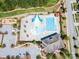 Aerial view of the community pool and clubhouse at 527 Livingston Dr, Lancaster, SC 29720