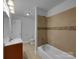 Bathroom featuring a shower, tub, and vanity at 6204 River Birch Dr, Gastonia, NC 28056