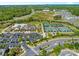 Aerial view showcases community's impressive amenities, including pool, clubhouse, and tennis courts at 804 Birdsong Way, Fort Mill, SC 29715