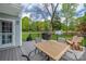 Outdoor deck offers space for entertaining with a grill, table, chairs, and view of the fenced yard at 8517 Sandowne Ln, Huntersville, NC 28078