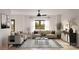Bright living room with large window, neutral furniture, modern decor and stylish rug at Lot 13 Pleasant Rd, Fort Mill, SC 29708