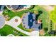 Stunning aerial view of a luxury home, showcasing its manicured landscaping and circular driveway at 105 Snead Ct, Salisbury, NC 28144