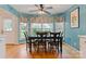 Eat-in kitchen with bay window and door to the backyard at 1050 Merrywood Dr, Newton, NC 28658