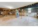 Large unfinished basement with concrete floor and utility hookups, offering potential for customization at 1337 Eastside Ave, Albemarle, NC 28001