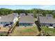 Aerial view showcasing the backyard, fence, and surrounding neighborhood at 15710 Oleander Dr, Charlotte, NC 28278