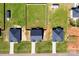 Overhead view of new construction homes with large, fenced backyards and modern design at 221 Mountain Island Dr, Statesville, NC 28677