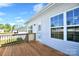 Wooden deck with white railings and home exterior at 221 Mountain Island Dr, Statesville, NC 28677
