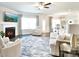 Living room with a fireplace, hardwood flooring, and neutral decor at 221 Mountain Island Dr, Statesville, NC 28677