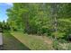 View of the backyard features a lush treeline and a manicured lawn at 3060 Drummond Ave, Indian Land, SC 29707