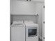 Laundry room featuring a new washer, dryer, and storage shelf at 310 Wesley Heights Way, Charlotte, NC 28208