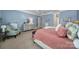 Spacious main bedroom features light blue walls, a seating area, carpet, and neutral decor at 374 Horton Grove Rd, Fort Mill, SC 29715