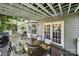 Undercover deck with a wooden table and chairs perfect for relaxing outdoors at 4 Hummingbird Ct, Clover, SC 29710