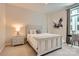 Cozy bedroom features neutral tones, soft carpet, large windows, and stylish furnishings at 435 S Tryon St, Charlotte, NC 28202
