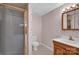 Bathroom with shower, toilet and vanity at 4405 3Rd Nw St, Hickory, NC 28601