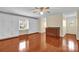 Bonus room with hardwood floors, multiple storage cabinets, and desk at 4405 3Rd Nw St, Hickory, NC 28601