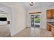 Cozy breakfast nook with tile floor, slider door, and backyard views at 4405 3Rd Nw St, Hickory, NC 28601