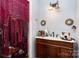 Bathroom featuring decorative mirrors, vanity, and a closet at 4813 Carving Tree Dr, Mint Hill, NC 28227