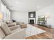Inviting living room featuring a fireplace, comfortable seating, and hardwood floors for a cozy atmosphere at 5532 Muckross Ln, Fort Mill, SC 29707