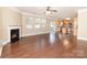 Open floor plan showcases a living room, dining area, and a kitchen with an island at 7638 Carrington Forest Ln, Matthews, NC 28105