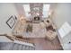 Spacious living room with fireplace, lots of natural light, and hardwood floors at 8257 Legare Ct, Charlotte, NC 28210