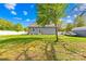 Spacious backyard with well-maintained lawn, privacy fence, and detached garage at 911 Earl St, Shelby, NC 28150