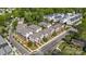 Aerial view of a new townhome community with sidewalks and landscaping in a suburban setting at 921 E 36Th St, Charlotte, NC 28205