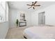 Bedroom featuring neutral tones, carpet, ceiling fan and natural light at 921 E 36Th St, Charlotte, NC 28205