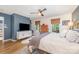 Spacious main bedroom with neutral walls, a ceiling fan, and a dresser at 127 Fantasy Ln, Mooresville, NC 28117