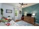 Charming bedroom with playful decor and plenty of natural light at 13228 Crooked Pine Ct, Charlotte, NC 28215