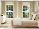 Comfortable bedroom with a pink bed, bright windows, and stylish bedside tables at 1512 Croydon St, Indian Land, SC 29707