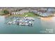 Aerial view of a waterfront community with a marina at 18832 Nautical Dr # 41, Cornelius, NC 28031