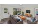 Bright living room features neutral colors, new hardwood floors, a large window, and stylish furnishings at 3108 Anne St, Charlotte, NC 28205