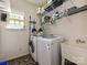 Laundry room featuring modern washer, dryer, sink, and shelving for ample storage at 3914 Cassidy Dr, Waxhaw, NC 28173